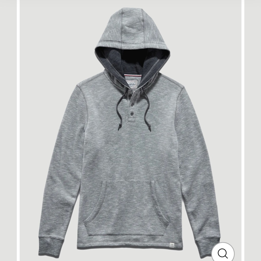 NWT Flag & Anthem SOUTHOLD HEATHERED SLUB HOODED HENLEY.
